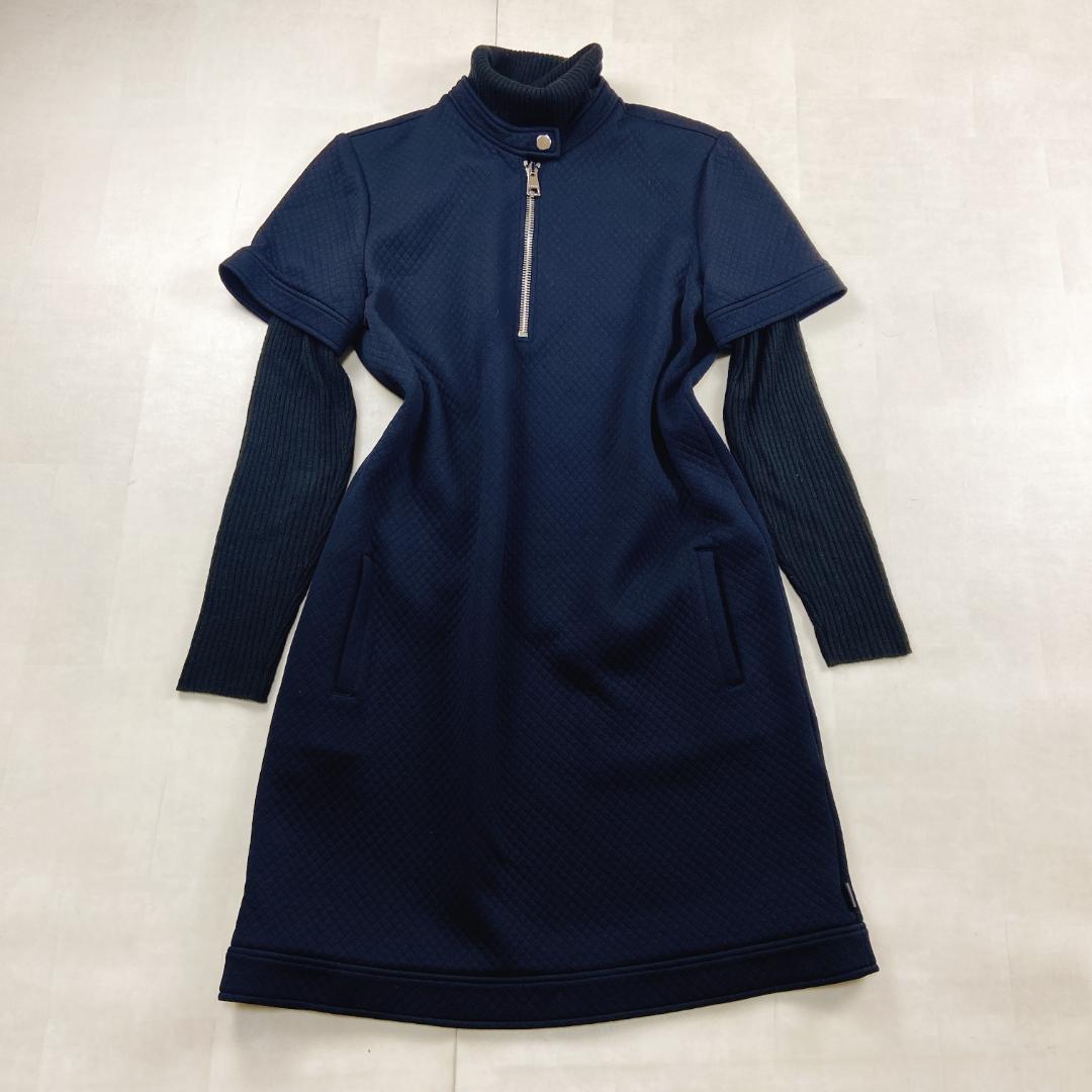 美品 ストレッチ GUCCI キルティング ロゴジップ ワンピース