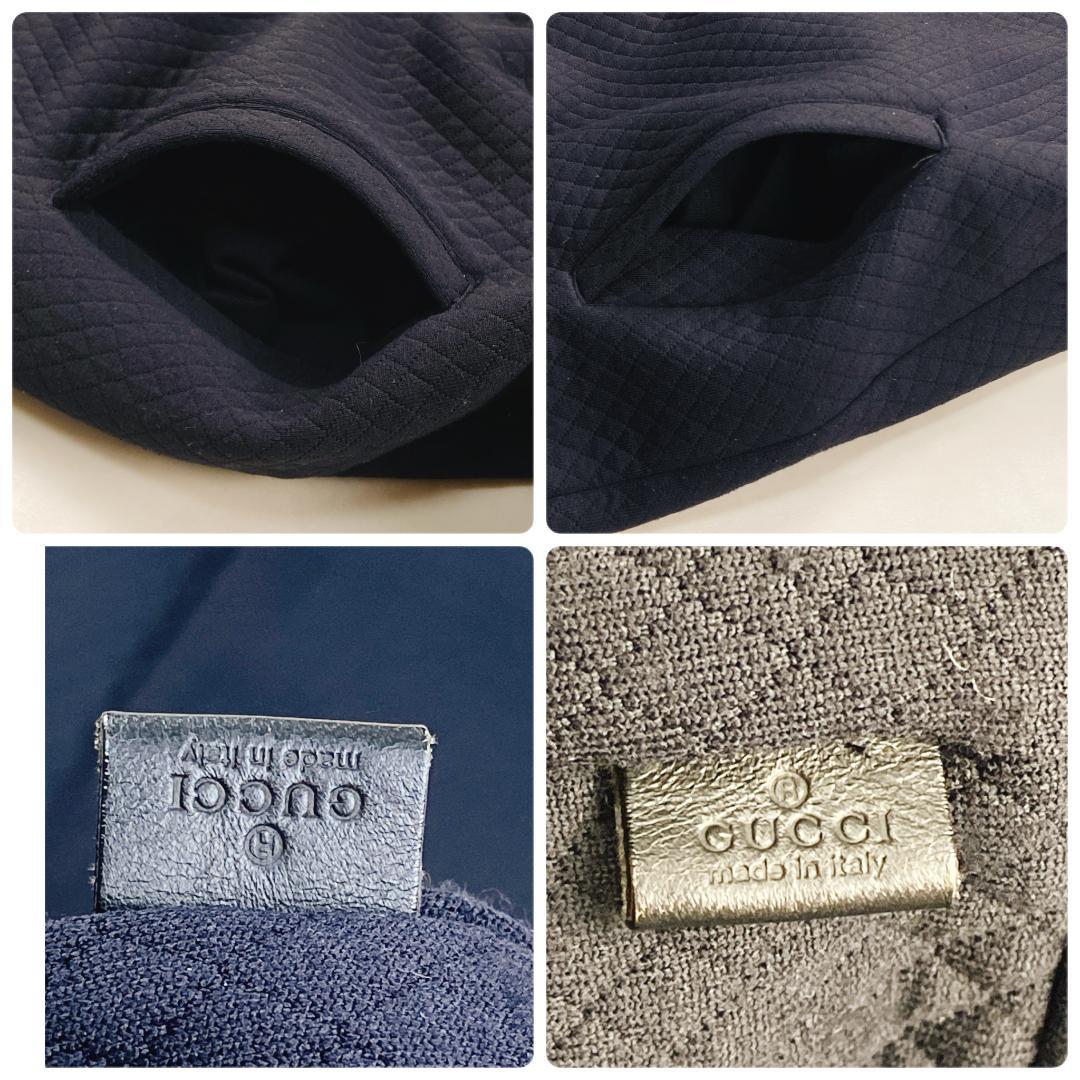 美品 ストレッチ GUCCI キルティング ロゴジップ ワンピース