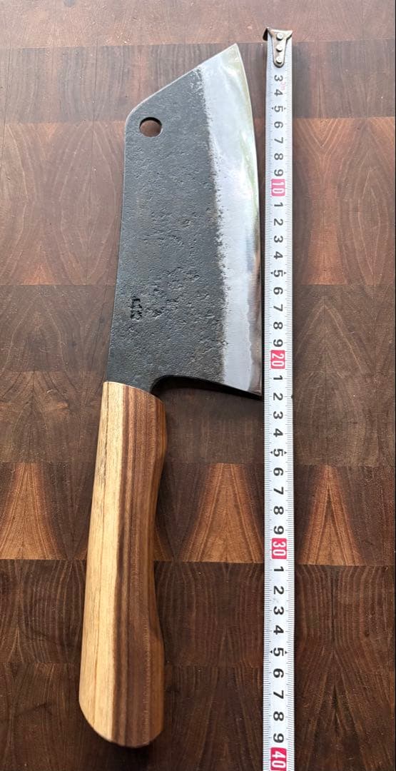 土佐打刃物 黒鳥鍛造工場 220mm 切付　クリーバー　包丁　青紙　アウトドア