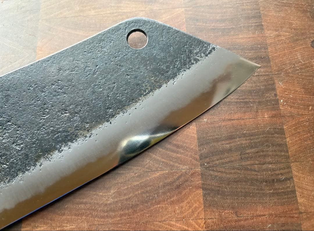 土佐打刃物 黒鳥鍛造工場 220mm 切付　クリーバー　包丁　青紙　アウトドア