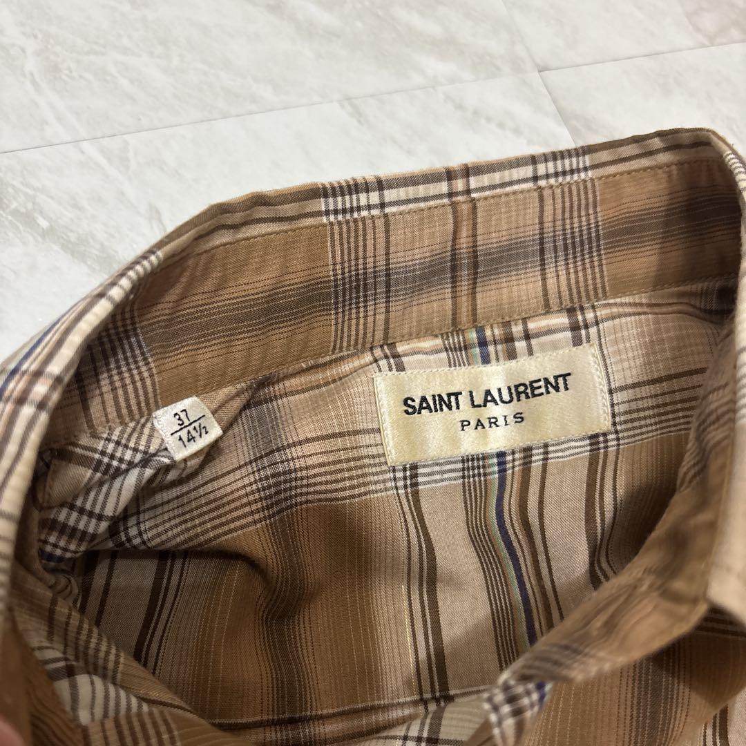 SAINT LAURENT PARIS 14ssオンブレ チェックシャツ 37