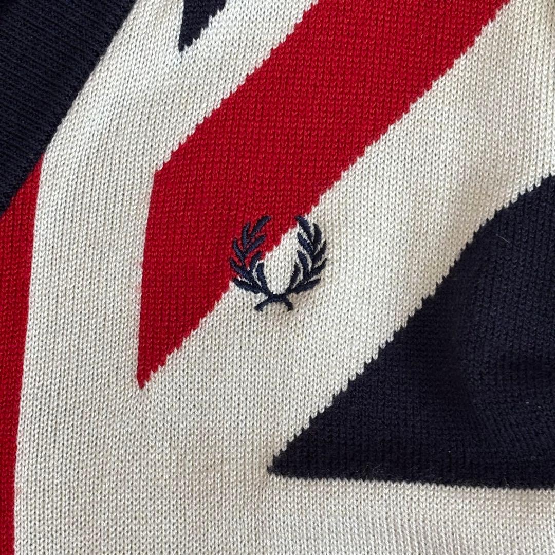 BEAMS別注☆フレッドペリー ユニオンジャックカーディガン ロゴ刺繍