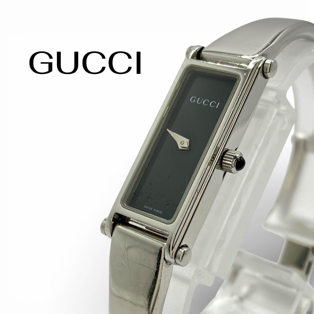 GUCCI 腕時計 バングルウォッチ 1500L クオーツ 黒文字盤 稼働品