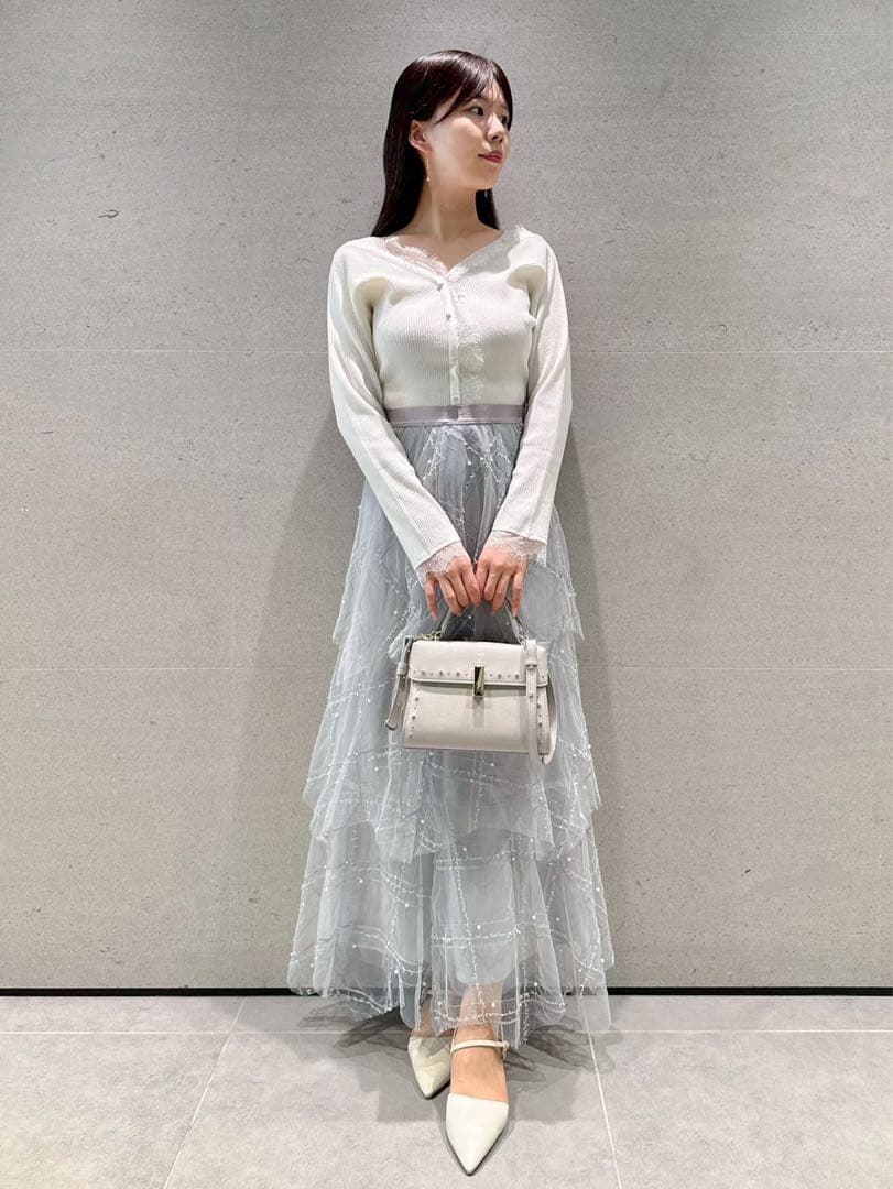 HANAE MORI×CELFORDコラボ パールスカート　グレー 36