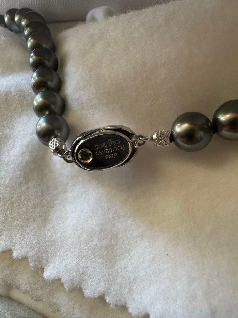 大粒黒真珠　銀座松屋　ネックレス　ピアス　セット　冠婚葬祭　フォーマル