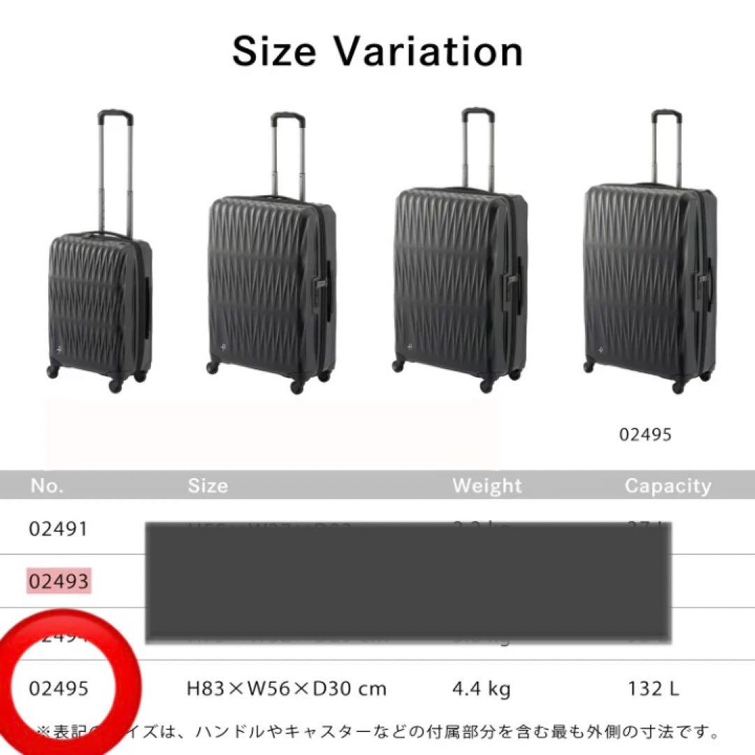 【新品未使用】プロテカ/トリアクシス132L(10日以上)169cm(3辺)軽量