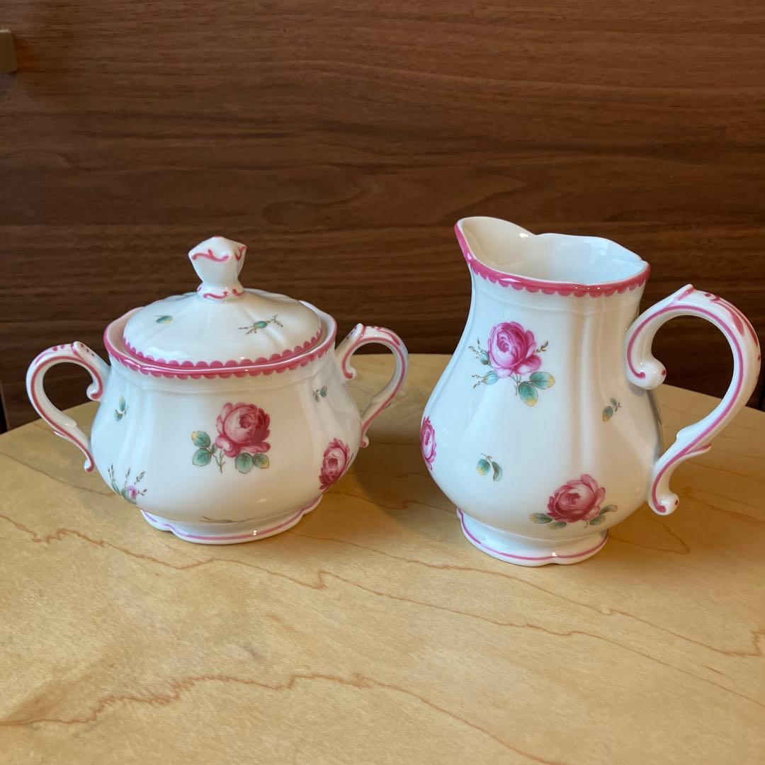 ジノリ アンティックローズ クリーマー&シュガーポット