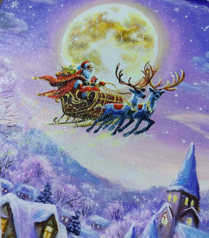 め*か様 【雪の降る日】アクリル画 F3 風景画 絵画