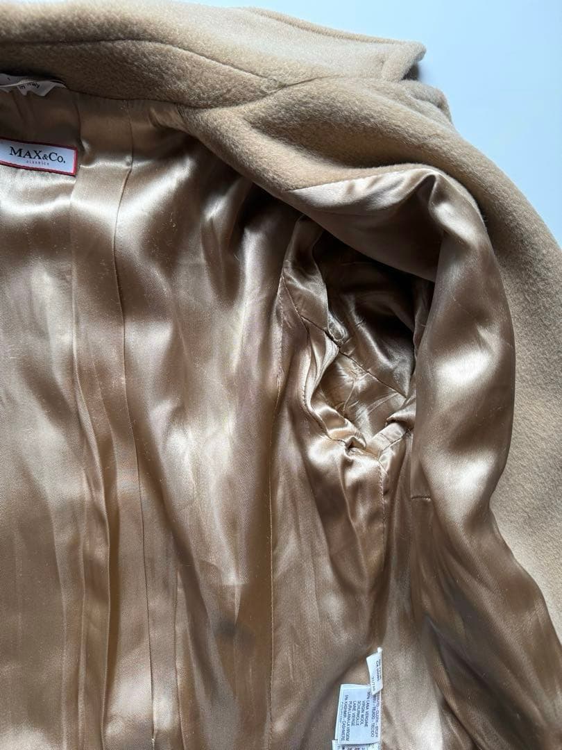 【美品】マックスマーラ Max&co 上品 高級 ベルテッドロングコート 40