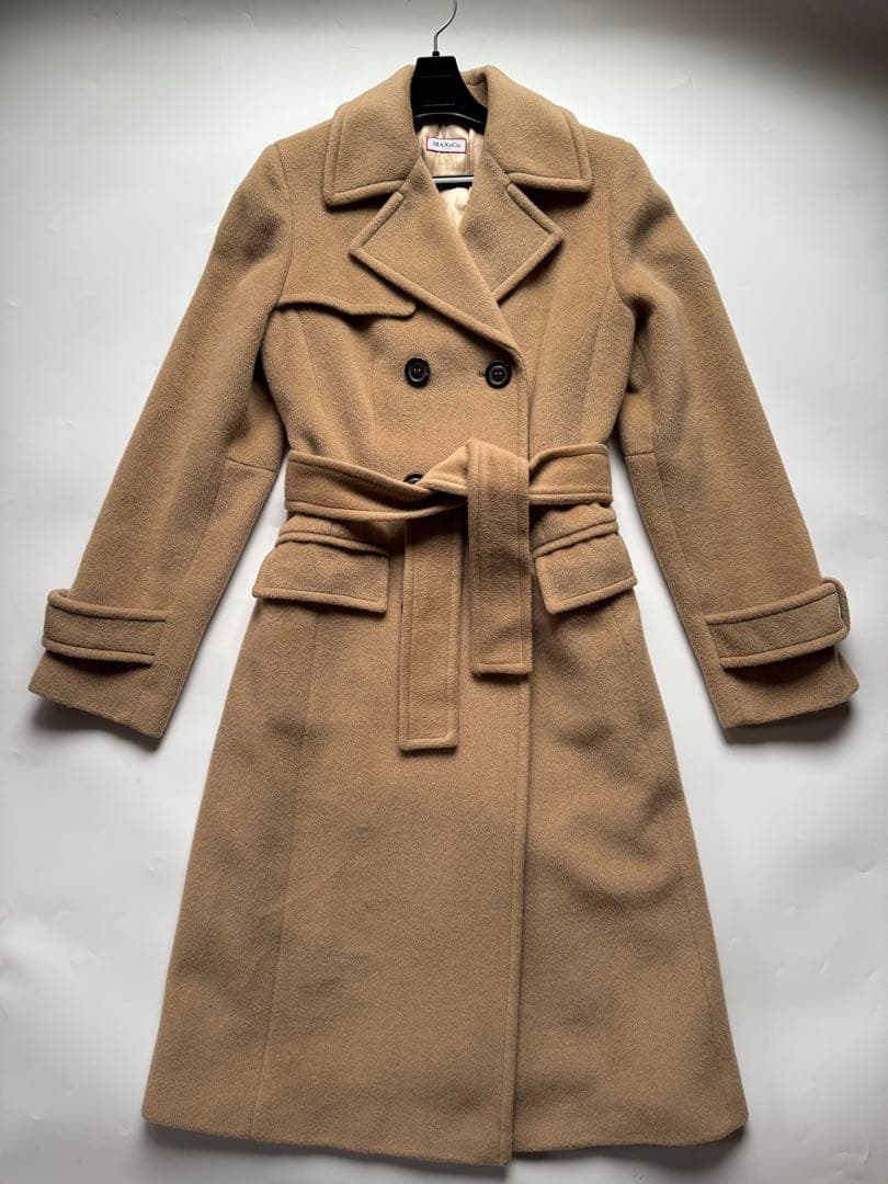 【美品】マックスマーラ Max&co 上品 高級 ベルテッドロングコート 40