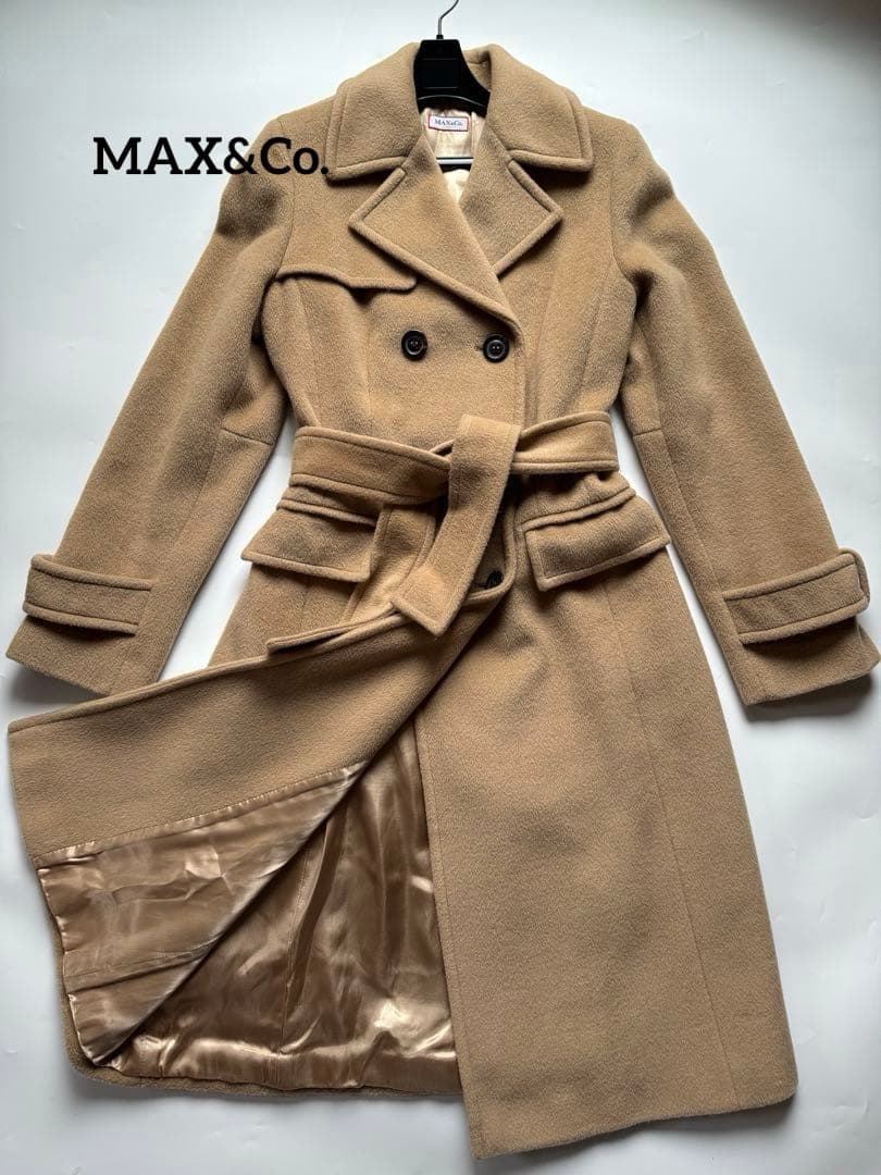 【美品】マックスマーラ Max&co 上品 高級 ベルテッドロングコート 40