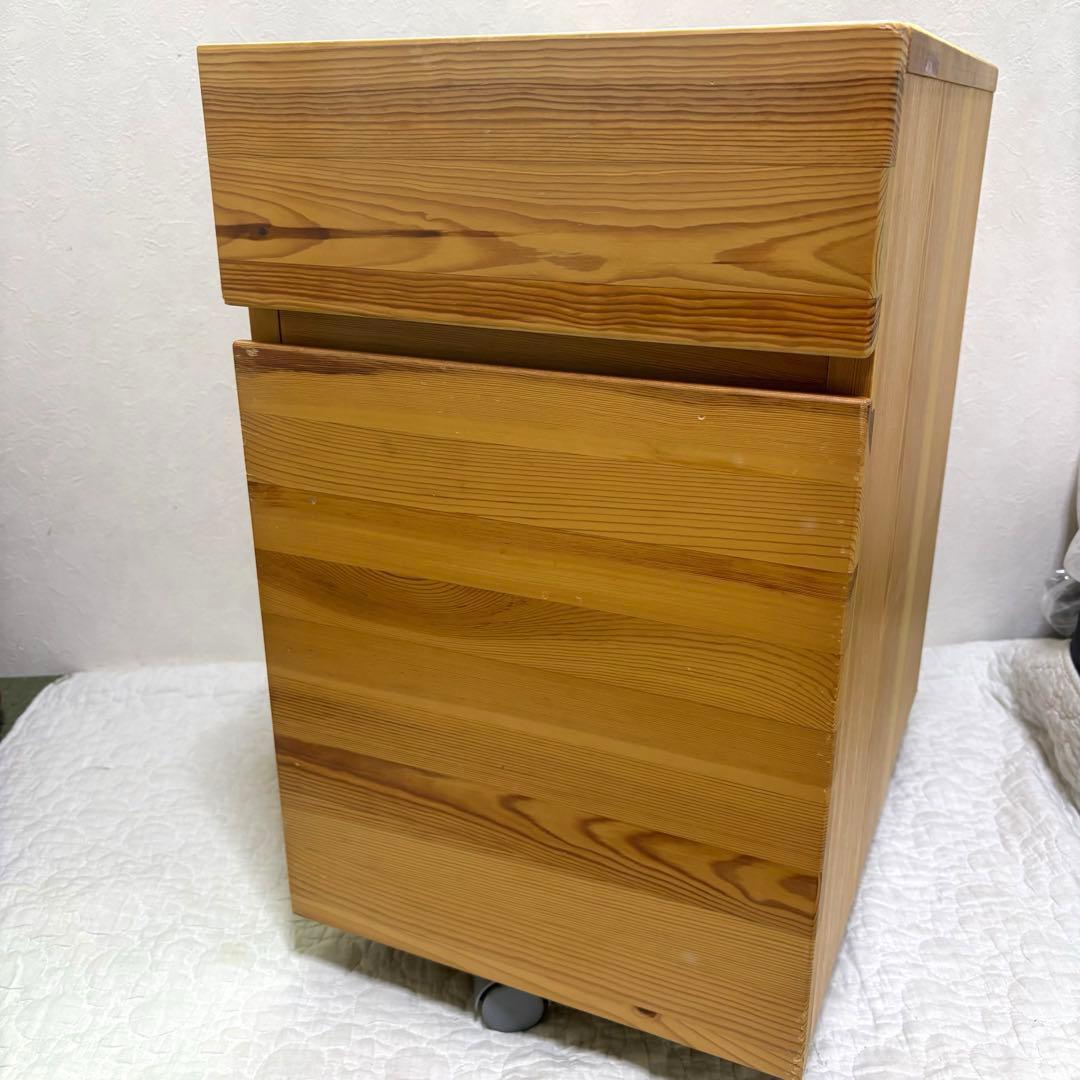 【廃盤】無印良品　パイン材　キャビネット　サイドチェスト　収納　キャスター付き 2026年最新】無印 チェスト パインの人気アイテム - メルカリ