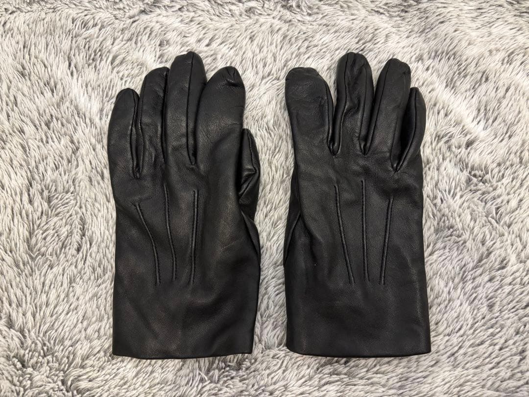 DENTS 黒 レザーグローブ 手袋 カシミヤライニング