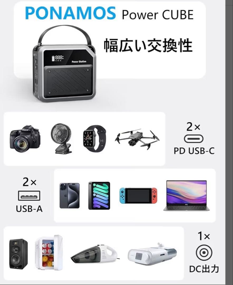 ポータブル電源 小型 ポタ電 大容量 60000mAh