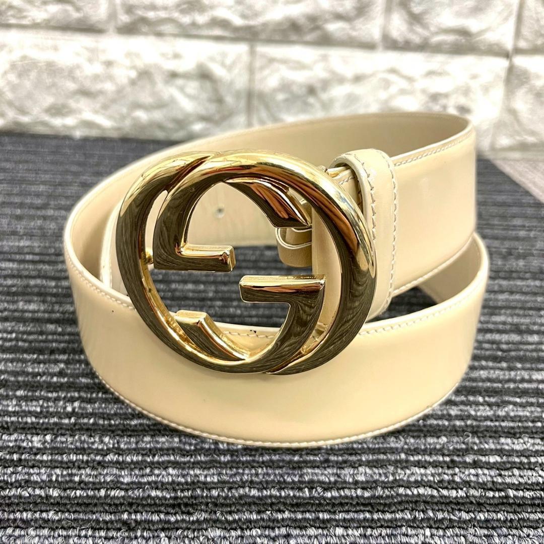 GUCCI グッチ インターロッキングG ベルト ゴールド金具
