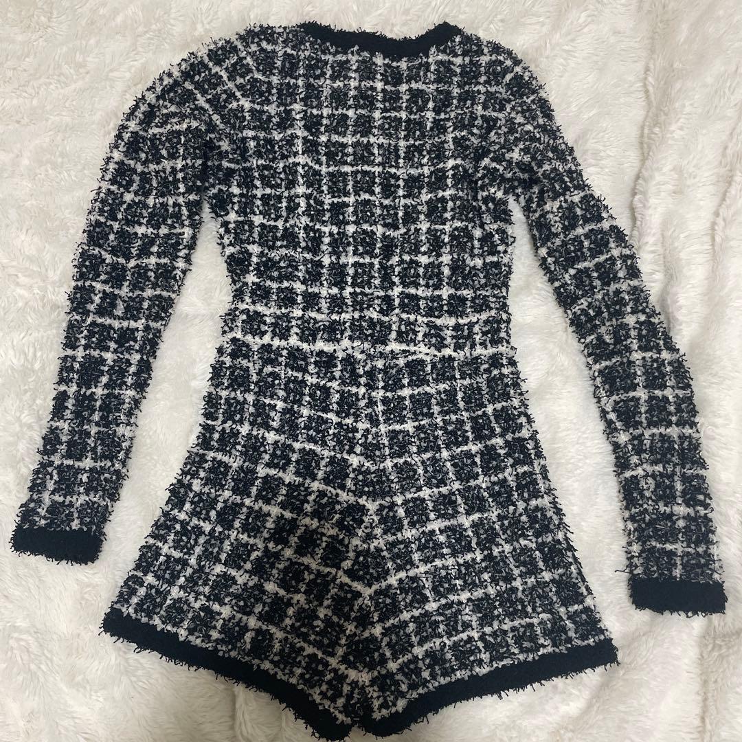 Darich ダーリッチ ツイードニットコンビネゾン ブラック Free