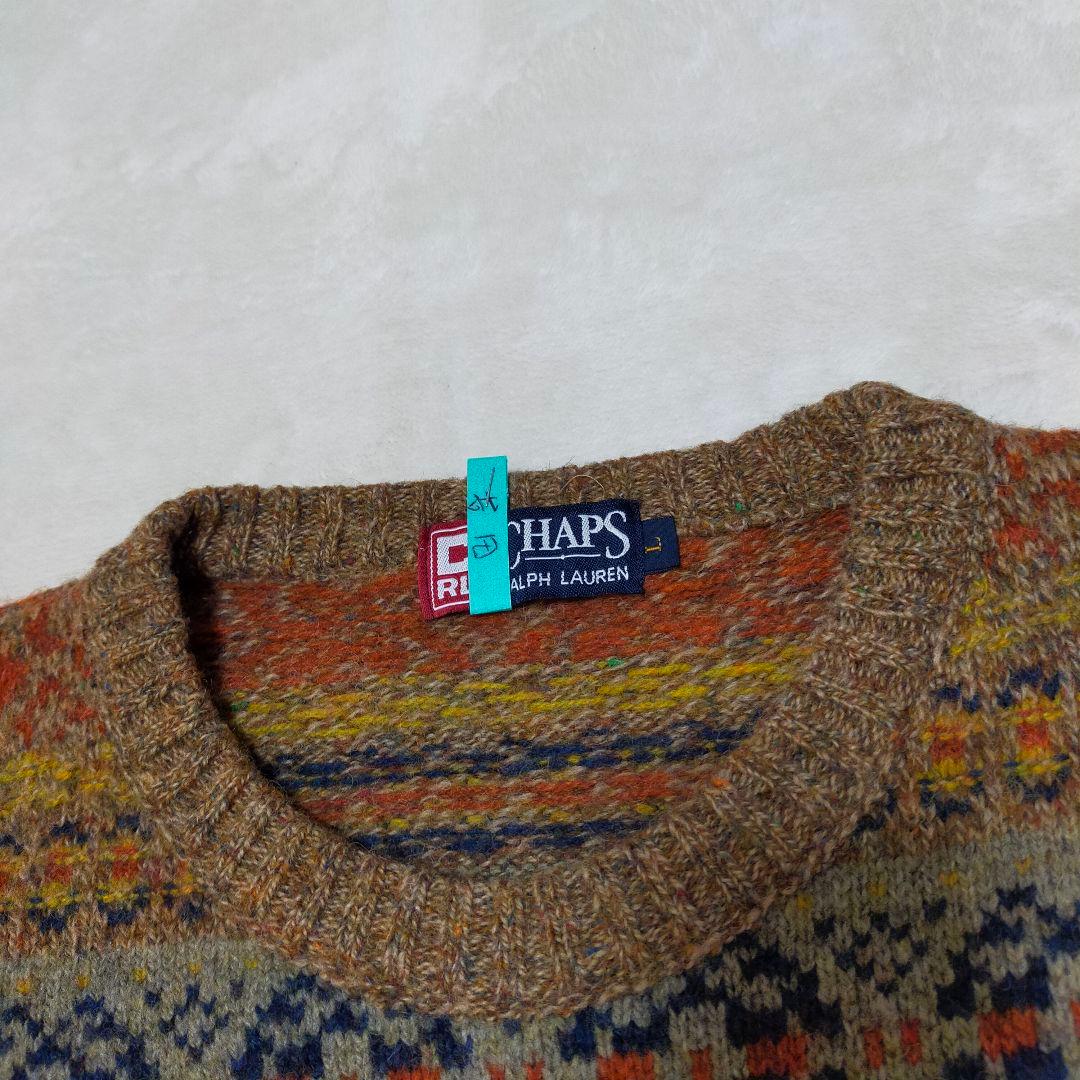 美品　英国製　CHAPS RALPH LAUREN　フェアアイル柄　ニット
