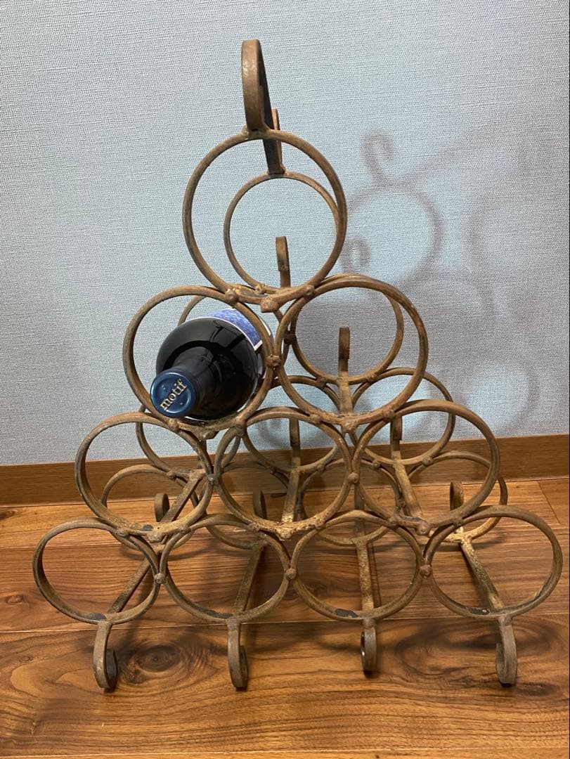 フランス　アンティーク　ワインラック　アイアン　葡萄柄　鉄
