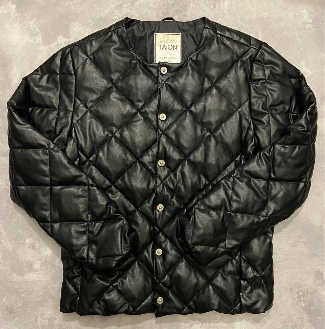 TAION ナノユニバース別注 ダウンジャケット フェイクレザー - メルカリ