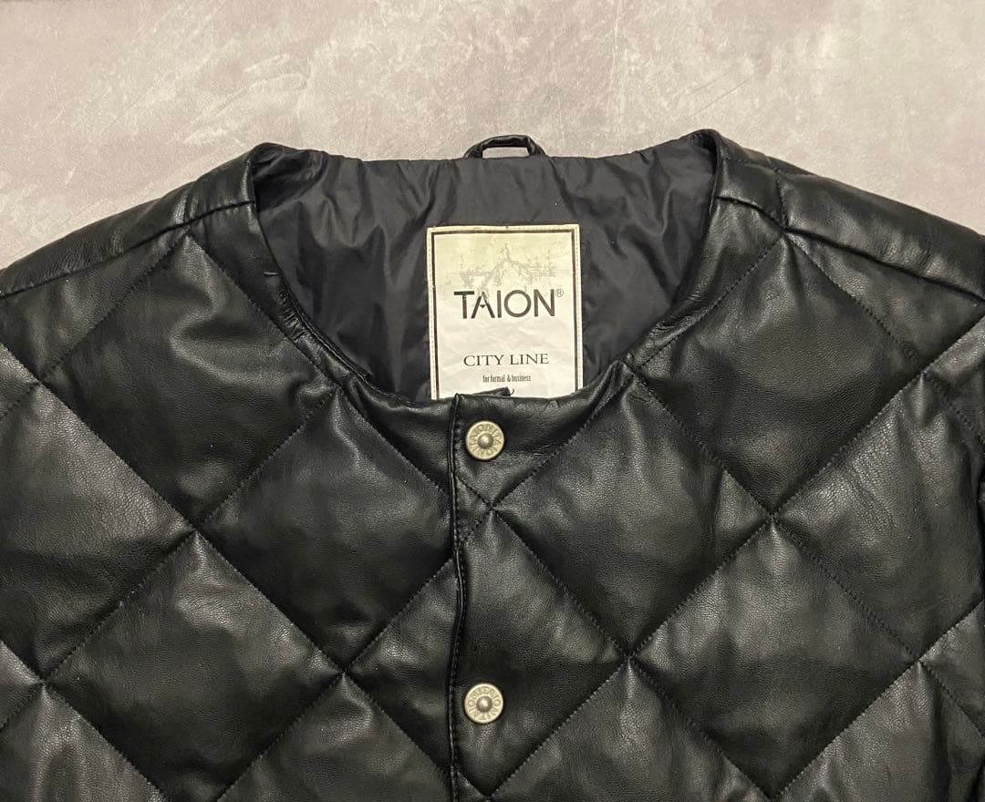 TAION ナノユニバース別注 ダウンジャケット フェイクレザー - メルカリ