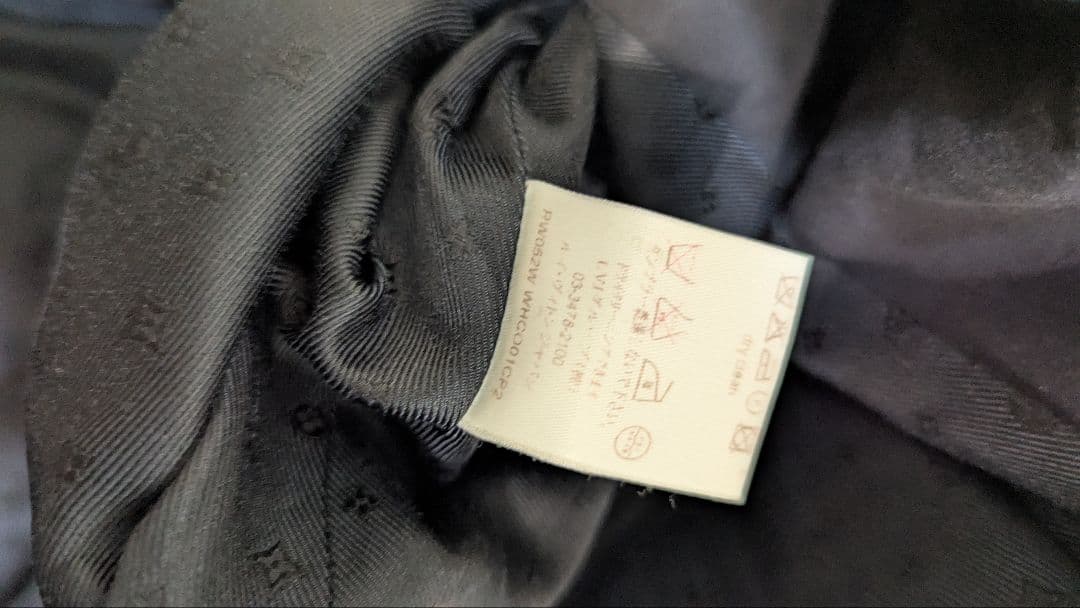 ルイヴィトン トレンチコート　黒　40　L相当　ゴム引き　モノグラム