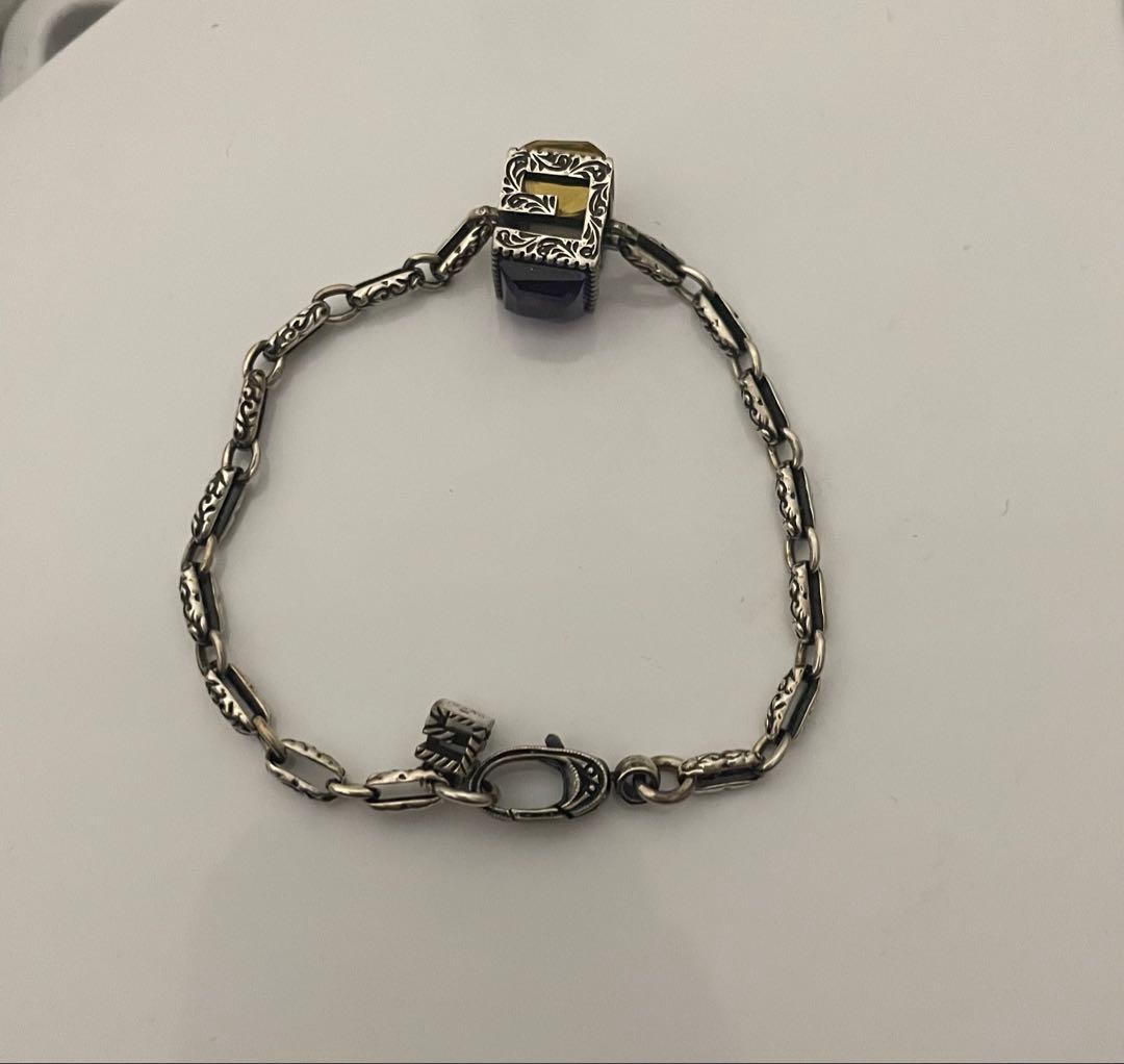 GUCCI グッチ ブレスレット スクエアG カラーストーン Ag925