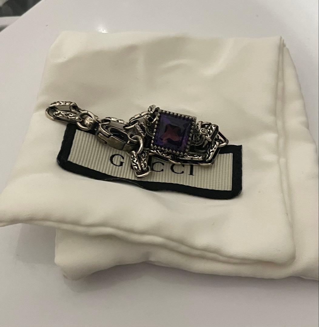 GUCCI グッチ ブレスレット スクエアG カラーストーン Ag925
