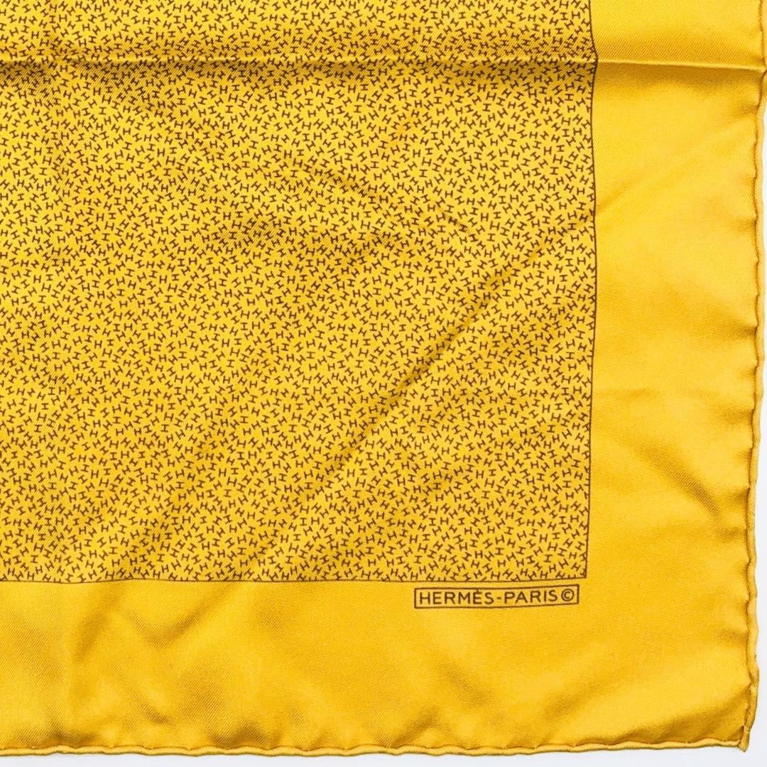 HERMES エルメス カレ45 H柄 オレンジ系 スカーフ ガヴロッシュ