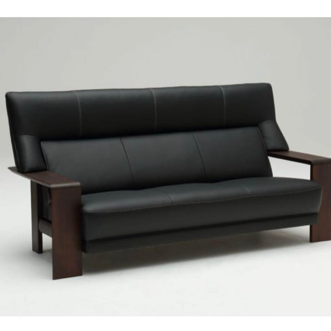 お値下げ⭐︎美品☆カリモク☆三人掛けソファー☆ハイバック