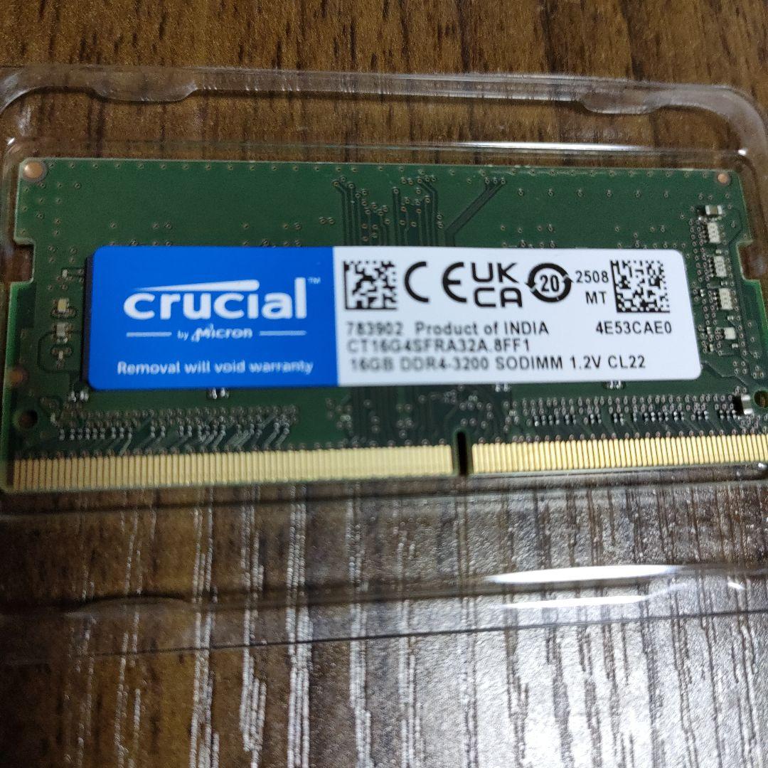【お値下げ】crucial 16GB DDR4-3200 SODIMM メモリー
