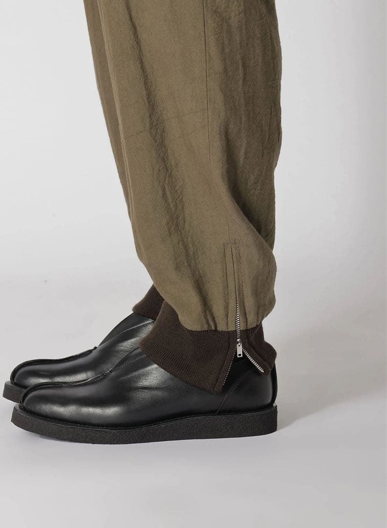 新品 Y's コットンリネン セルロース リブパンツ