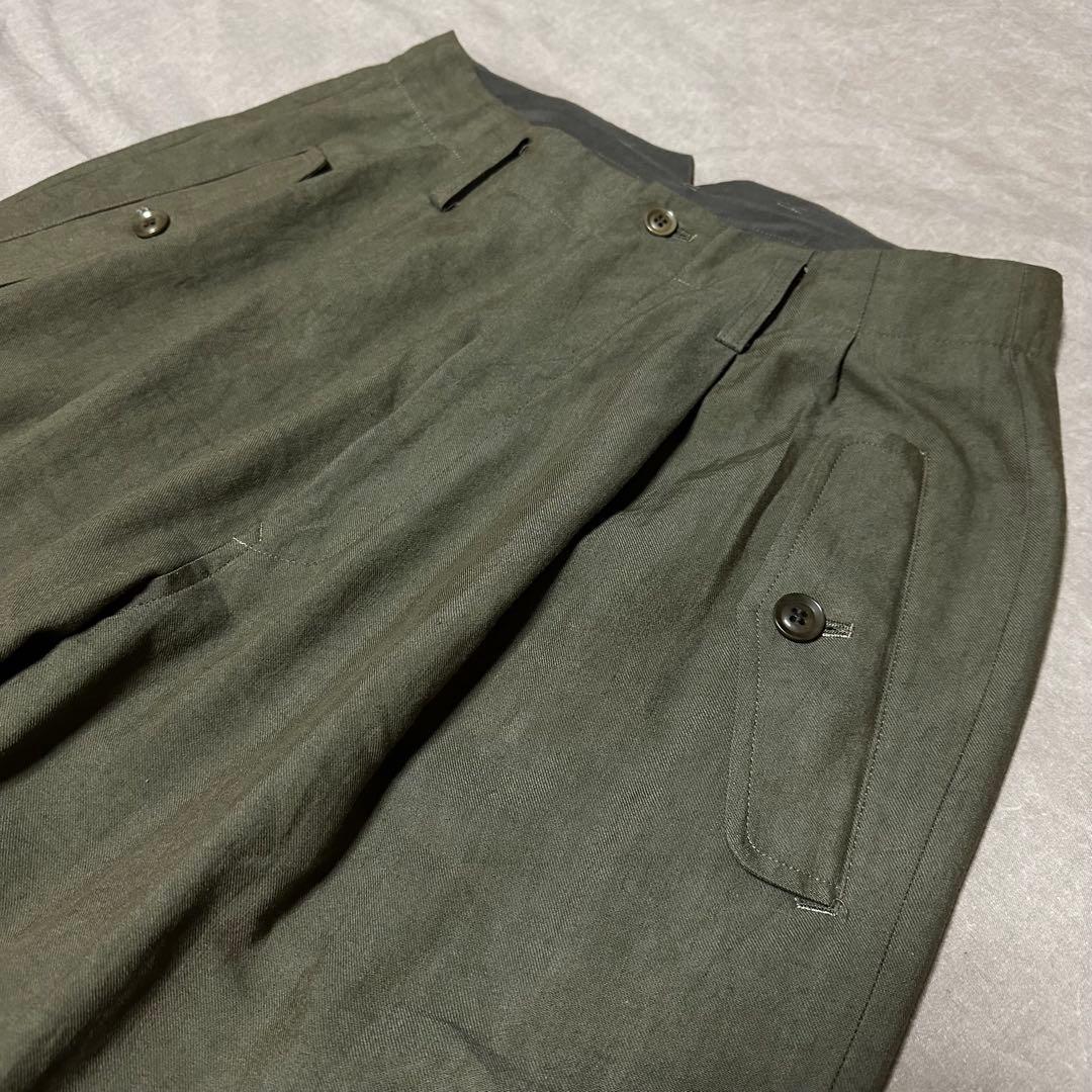 新品 Y's コットンリネン セルロース リブパンツ