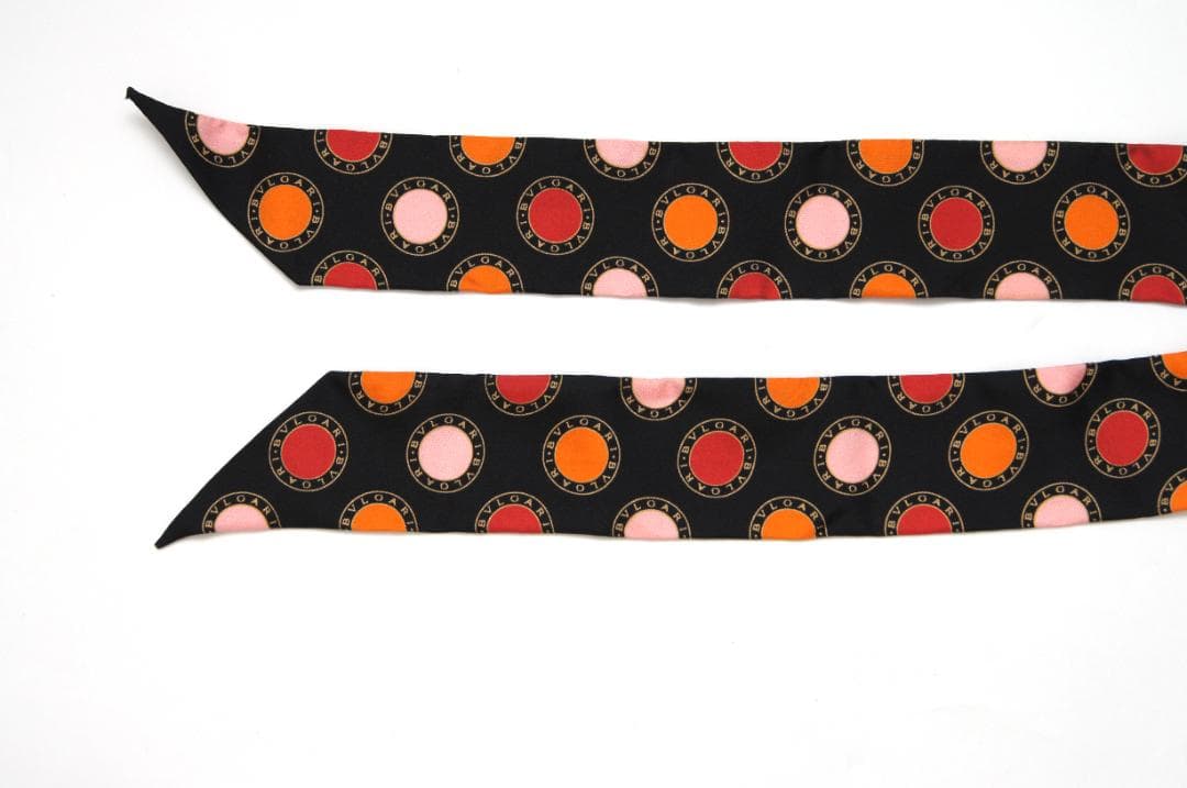 ✨美品✨BVLGARI シルク スカーフ バンダナ 水玉C76