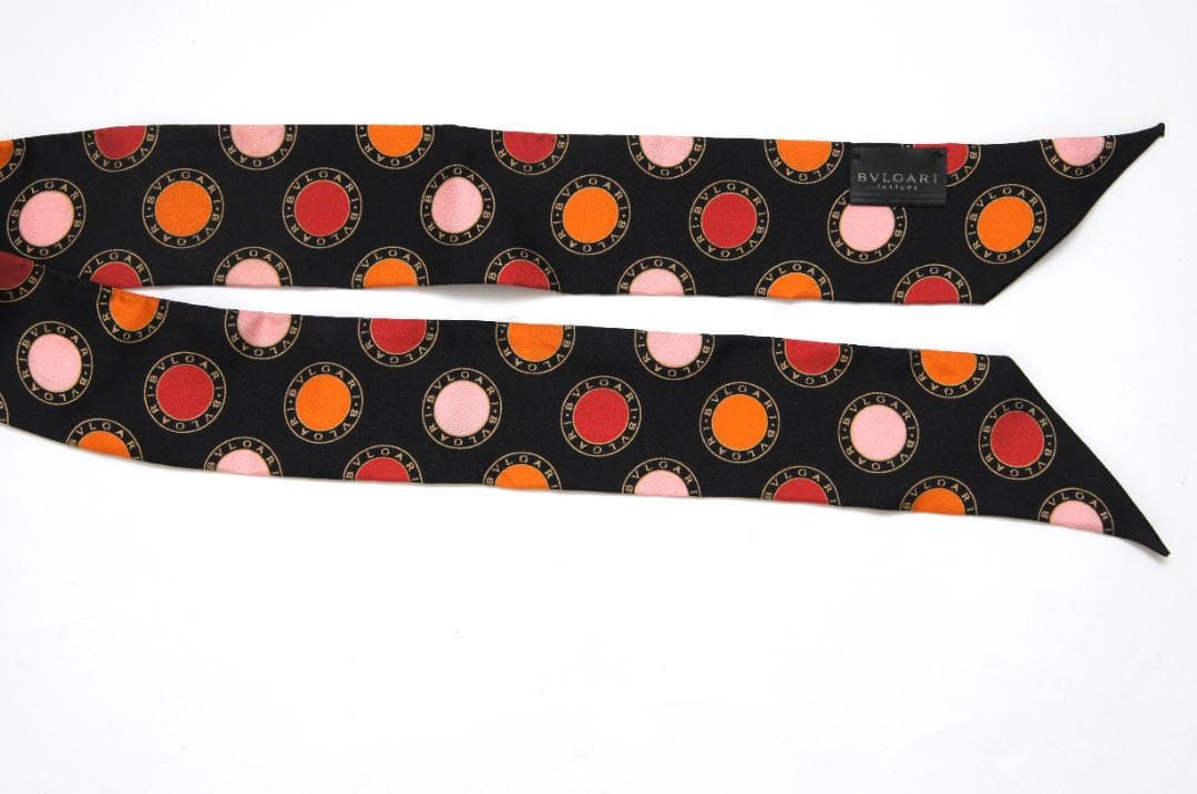 ✨美品✨BVLGARI シルク スカーフ バンダナ 水玉C76