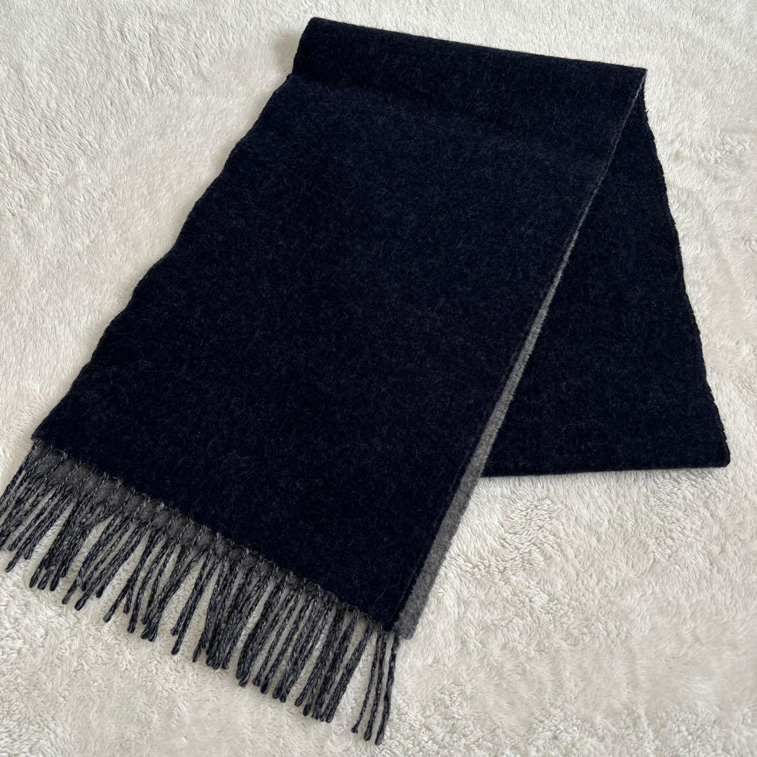 LOEWE ロエベ アナグラム マフラー ネイビー フリンジ