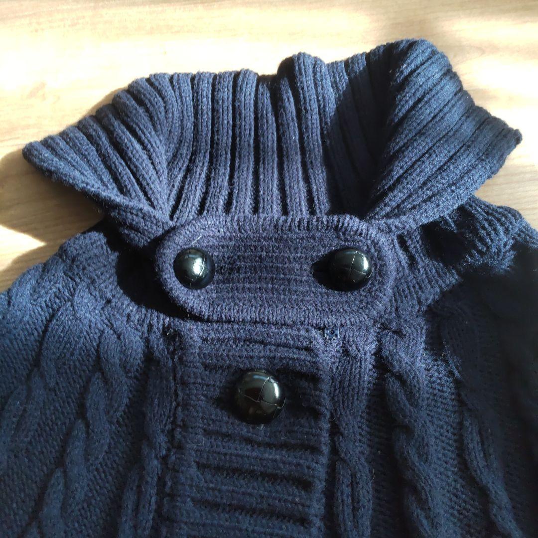 ☆BURBERRY BLUE LABELネイビー ケーブルニット ポンチョ☆希少