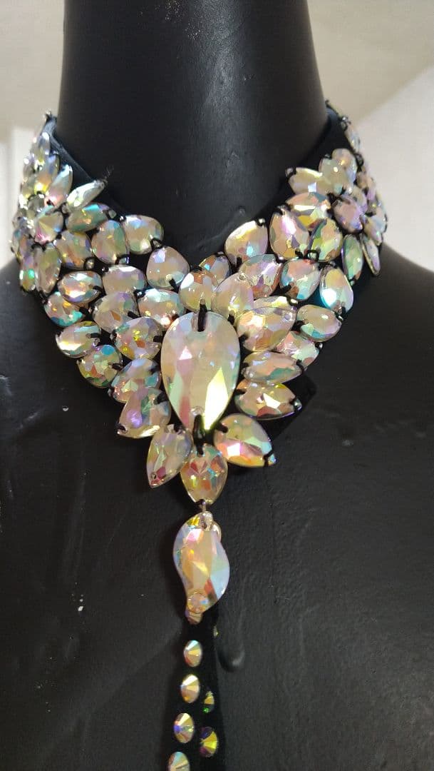 黒☆ハンドメイドのチョーカー＆バックチャーム