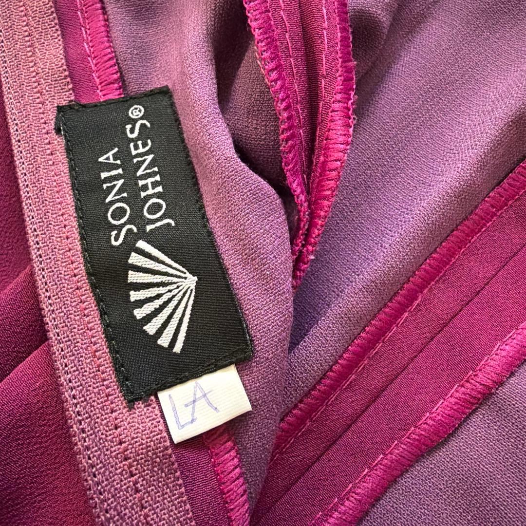 SONIA JOHNES ワイン×濃ピンクレース フラメンコ衣装