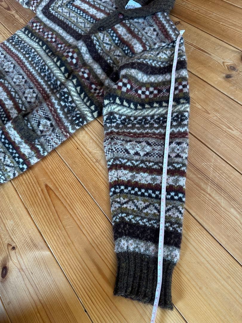 【Lサイズ】Jamison’s フェアアイル柄　ショールカラーセーターニット