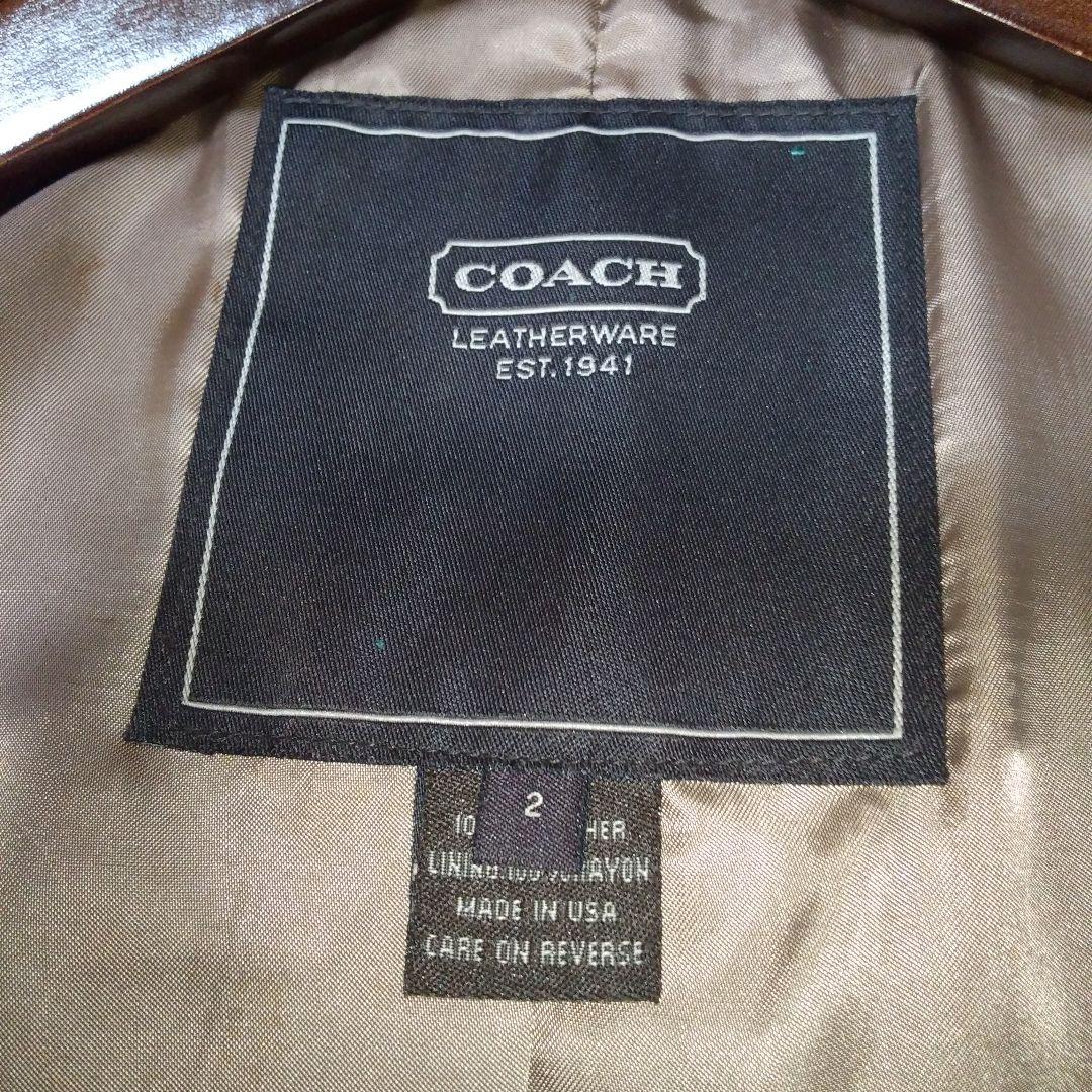 ★本日限定お値引き★COACH ブラウン シングルライダースジャケット