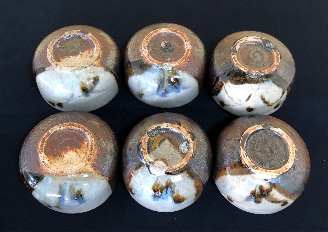 《R》廣永窯 黒織部 蓋物6客 坪島土平 共箱　250826G2