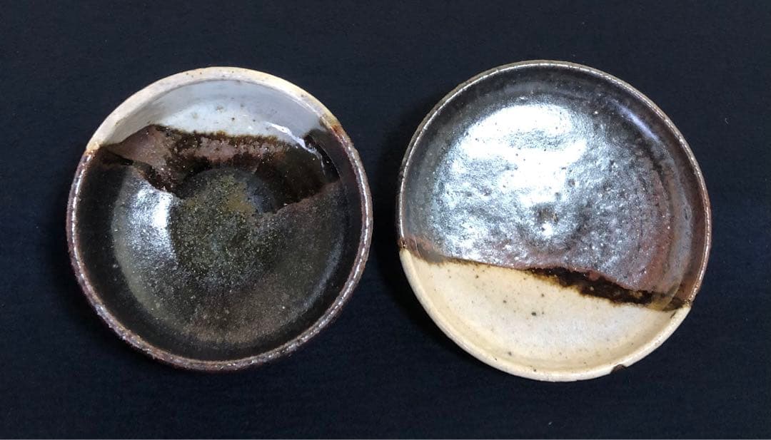 《R》廣永窯 黒織部 蓋物6客 坪島土平 共箱　250826G2