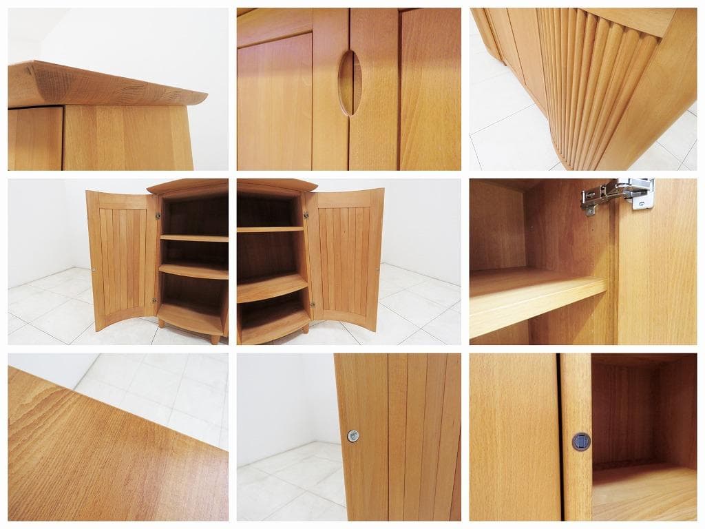 北欧 デンマーク製 サイドボード ビーチ無垢材 キャビネット検skovby