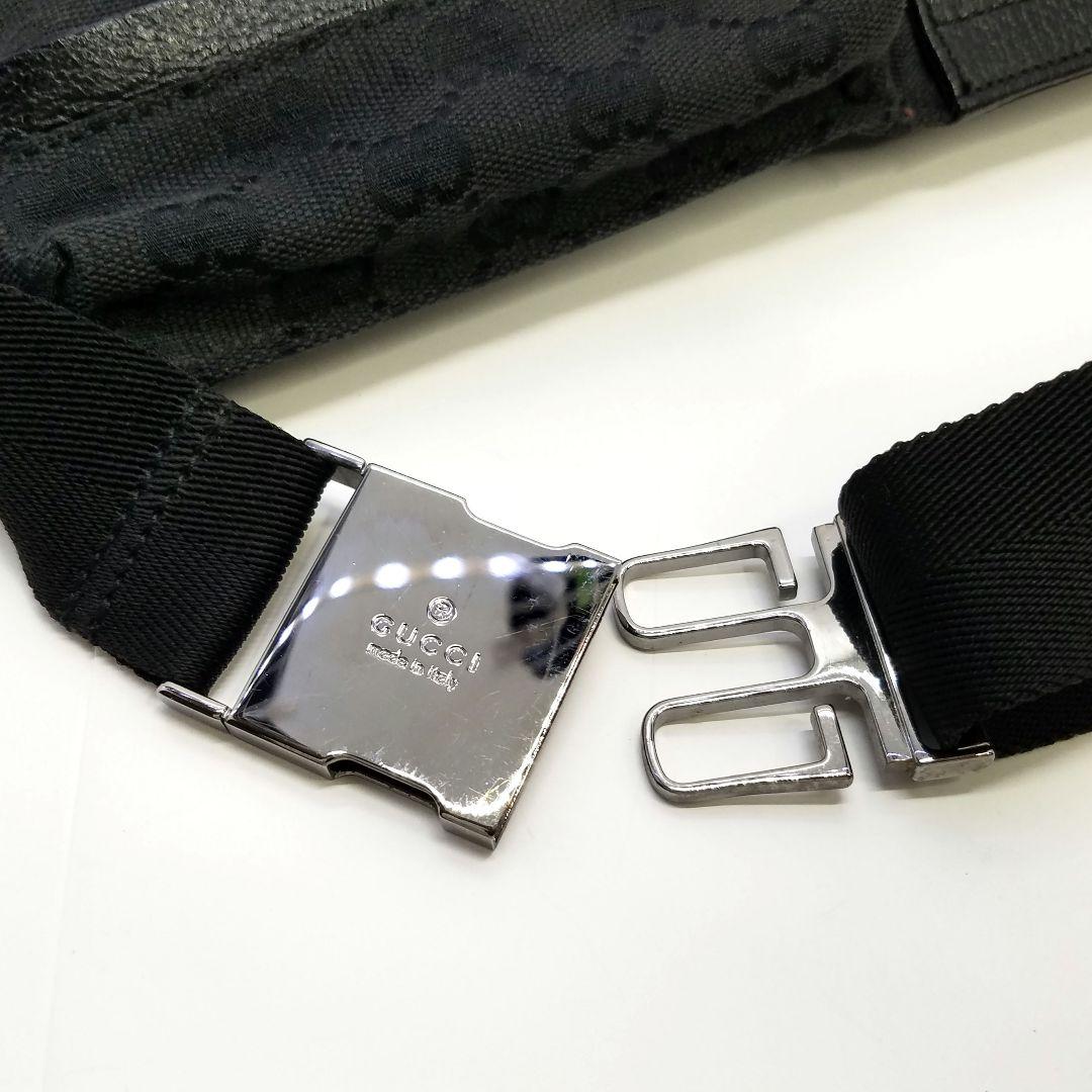 GUCCI グッチ ウエストボディーバッグ 財布 GGキャンバス 黒 ブラック
