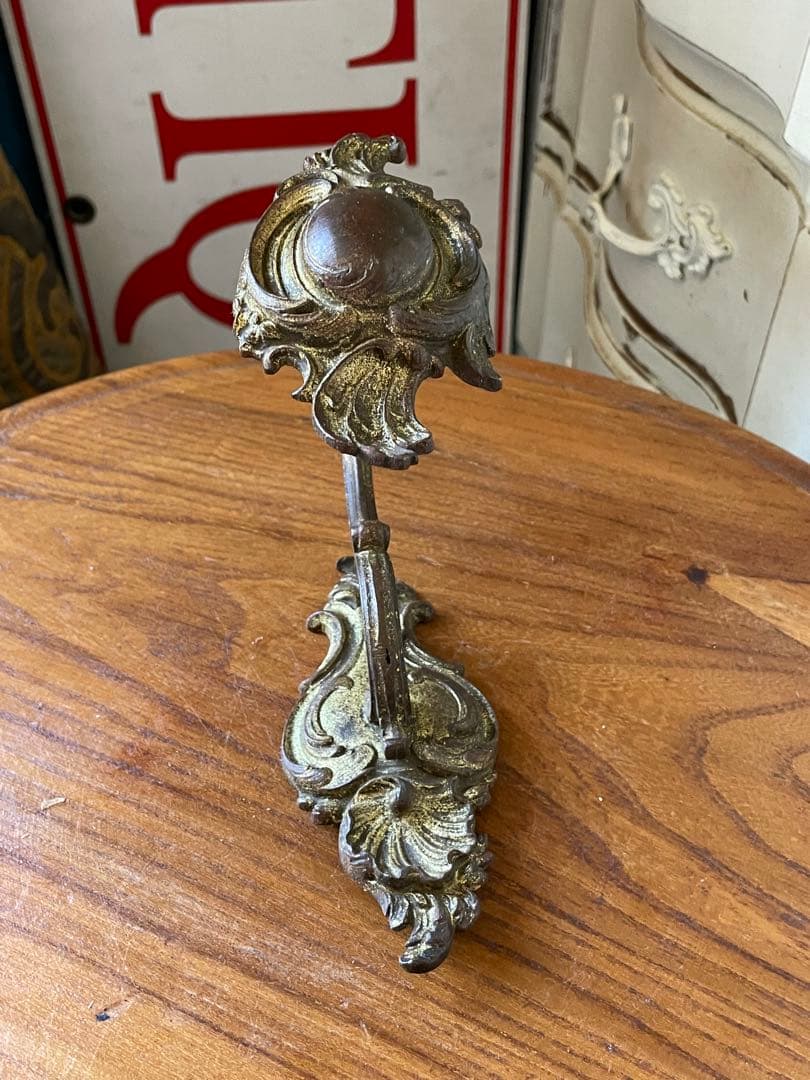 フランス　アンティーク　真鍮　カーテン　ホルダーDフック　留め　タッセル100年