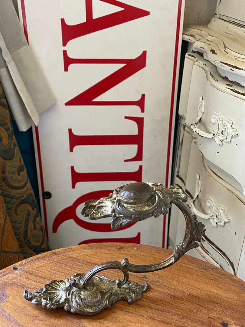 フランス　アンティーク　真鍮　カーテン　ホルダーDフック　留め　タッセル100年