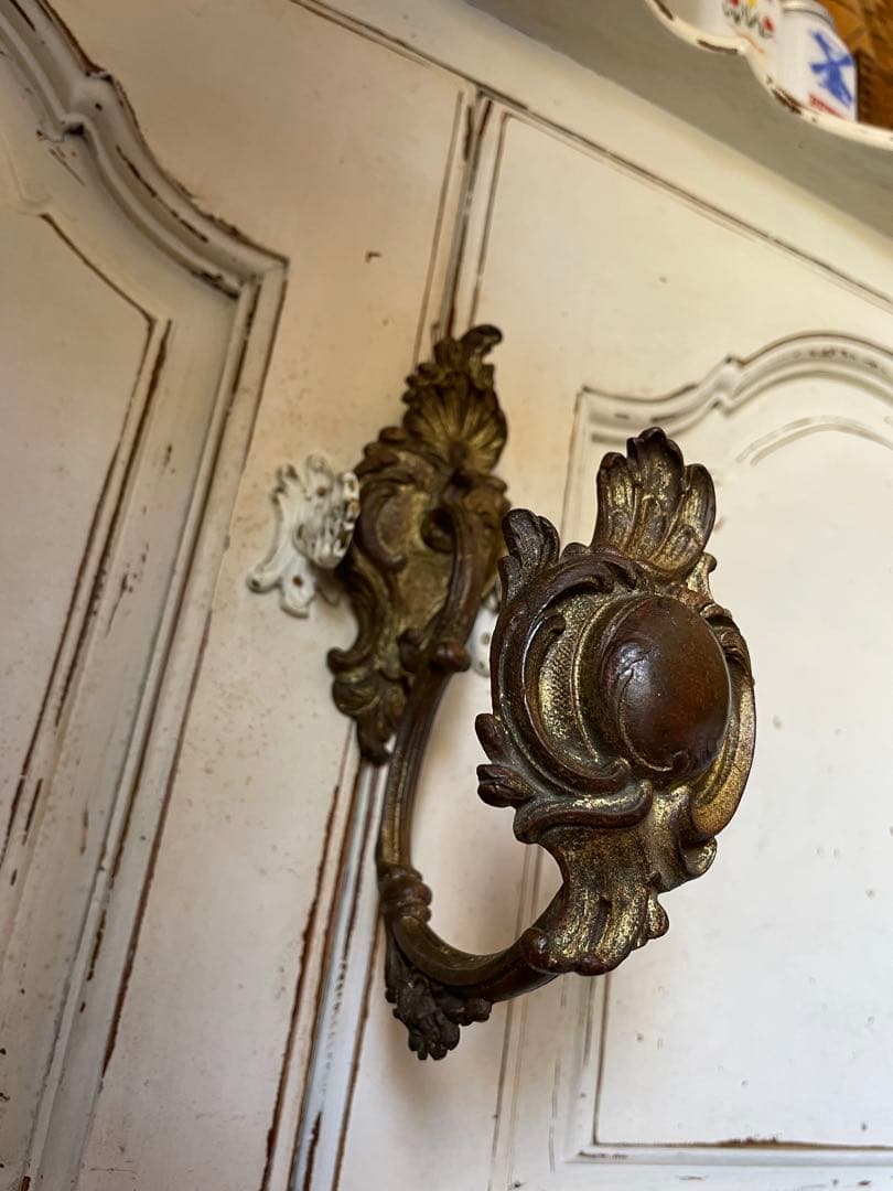 フランス　アンティーク　真鍮　カーテン　ホルダーDフック　留め　タッセル100年