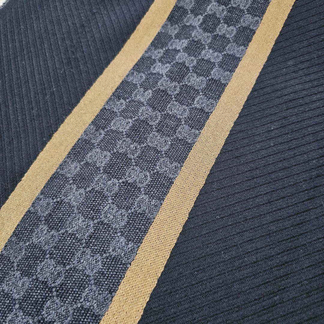 GUCCI　グッチ　マフラー　メンズ　ストール　ゴールドライン