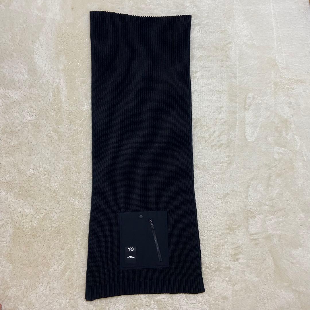 ✨Y-3 adidas ジッパーポケット付き コットン マフラー 黒