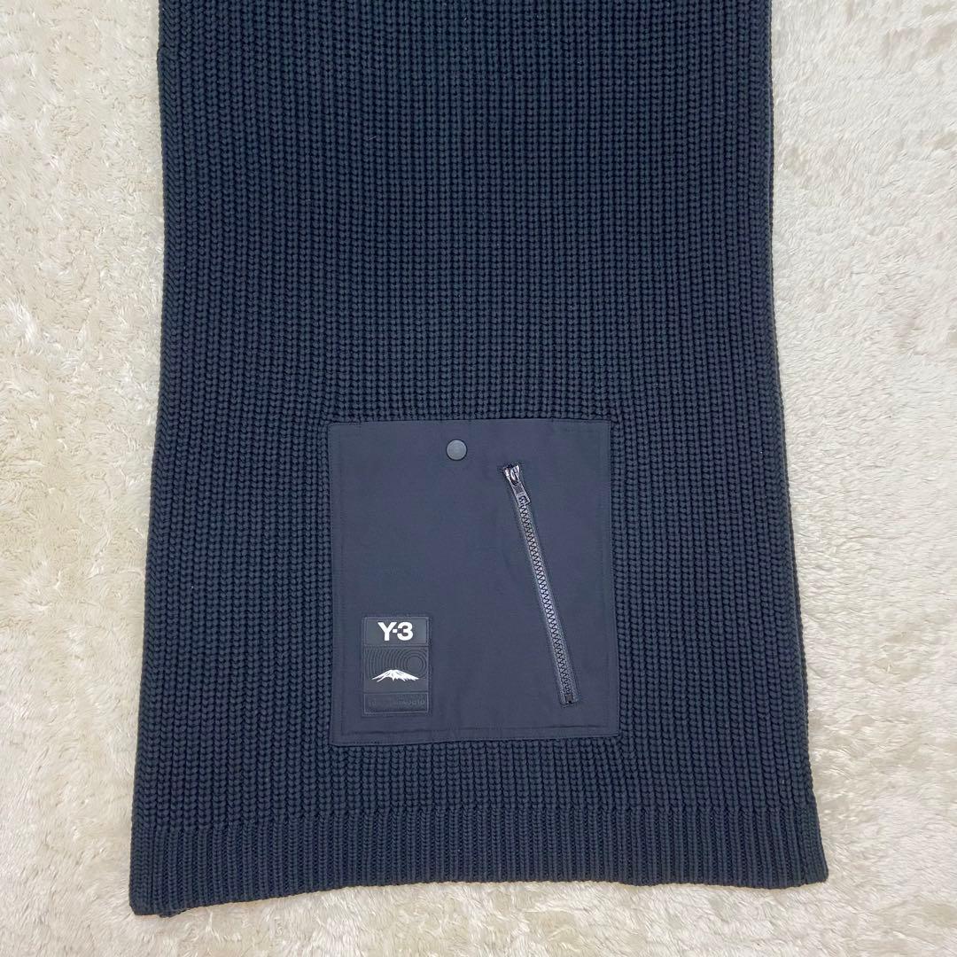 ✨Y-3 adidas ジッパーポケット付き コットン マフラー 黒